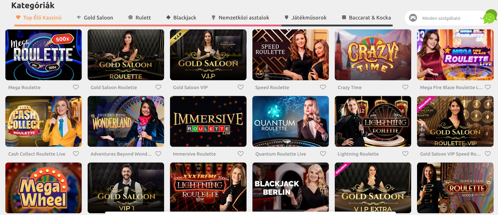 A legjobb élő kaszinó játékok a Cadoola Casinoban